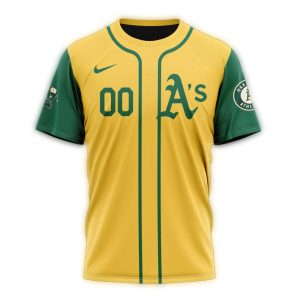 Personalized Oakland Athletics Alternate Concept Stripe All Over Print T Shirt