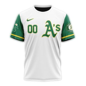 Personalized Oakland Athletics Alternate White And Green All Over Print T Shirt