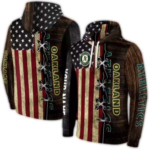 Custom Oakland Athletics American Pride All-Over Print Hoodie