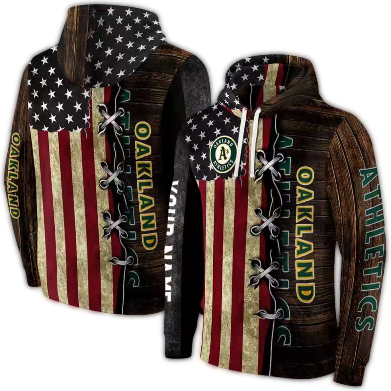 Personalized Oakland Athletics American Pride AOP Hoodie 1