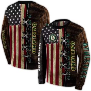 Personalized Oakland Athletics American Pride All Over Print Sweatshirt