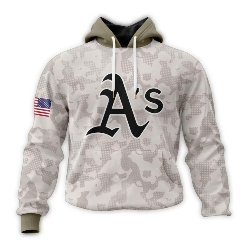 Personalized Oakland Athletics Armed Forces Day AOP Hoodie 1