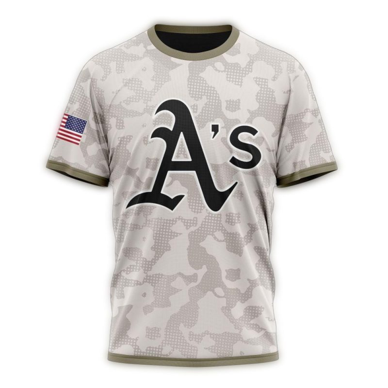 Personalized Oakland Athletics Armed Forces Day AOP T Shirt 1