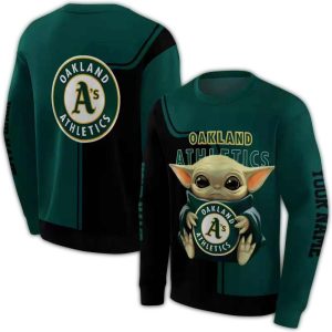 Custom Baby Yoda Oakland Athletics All Over Print Hoodie For Fans