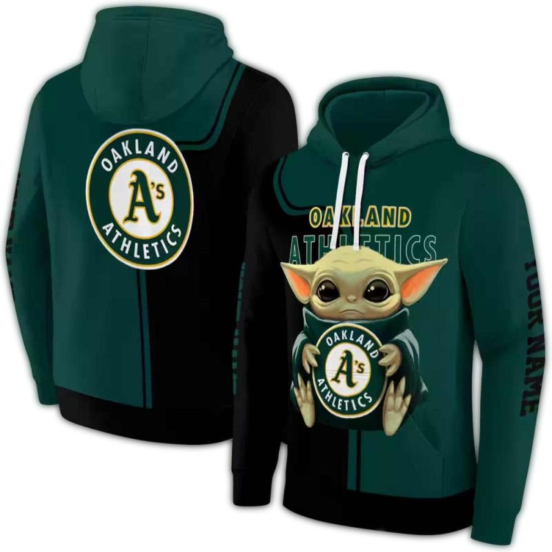Personalized Oakland Athletics Baby Yoda AOP Sweatshirt 1