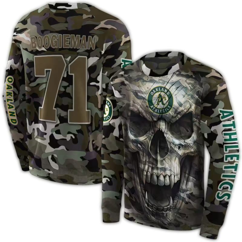 Personalized Oakland Athletics Camo AOP Sweatshirt 1