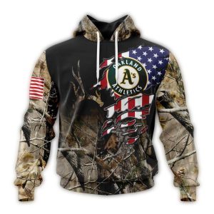 Customized Oakland Athletics Camo Realtree All-Over Print Hoodie