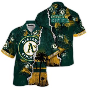 Personalized Oakland Athletics Tropical Coconut Hawaiian Shirt