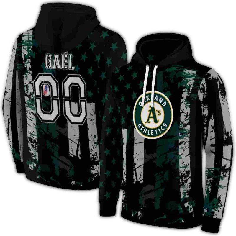 Personalized Oakland Athletics Distressed Flag AOP Hoodie 1