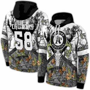 Custom Oakland Athletics Forest Silhouette Hoodie - All Over Print Design