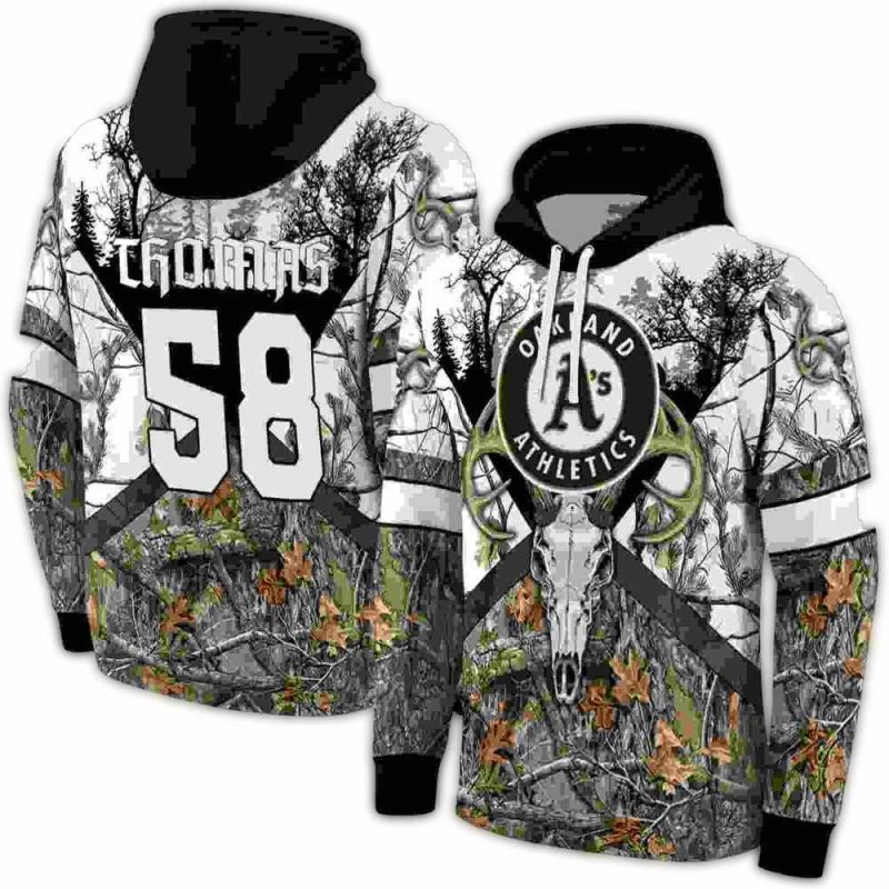 Personalized Oakland Athletics Forest Silhouette AOP Hoodie 1
