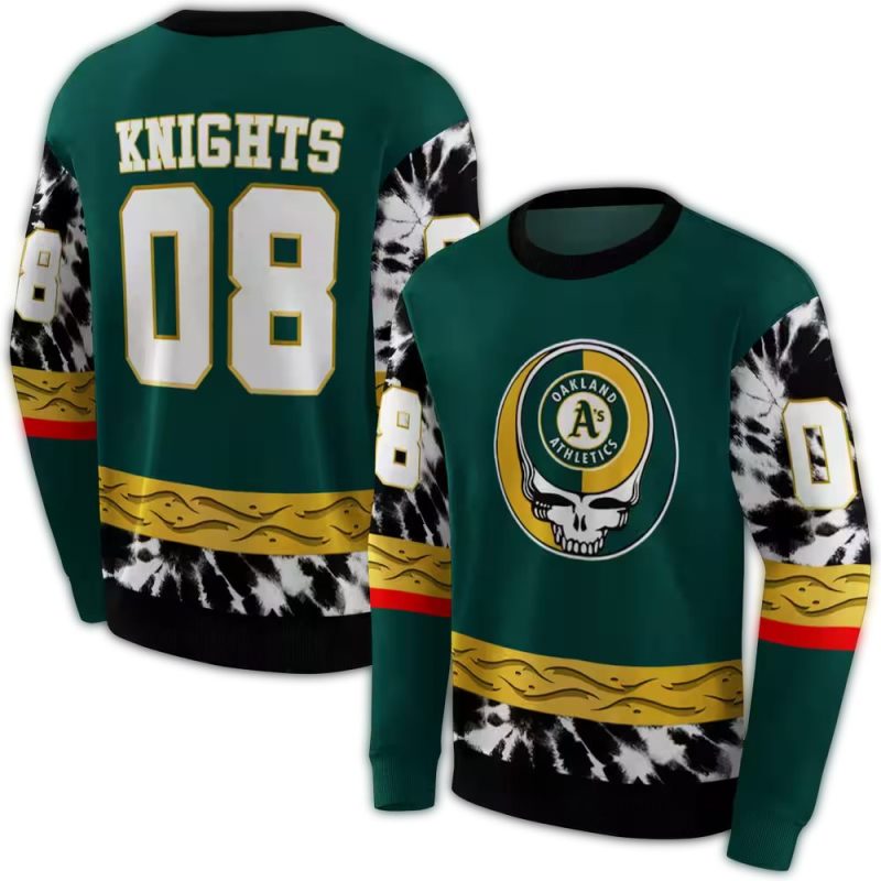 Personalized Oakland Athletics Grateful Dead Vibes AOP Sweatshirt 1