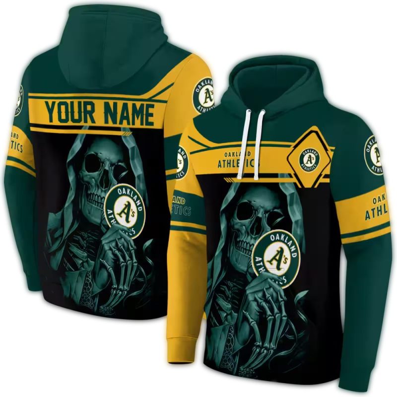 Personalized Oakland Athletics Grim Reaper AOP Hoodie 1