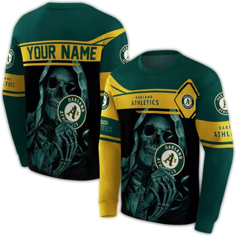 Personalized Oakland Athletics Grim Reaper AOP Sweatshirt 1