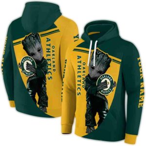 Custom Oakland Athletics Groot All Over Print Hoodie For Fans