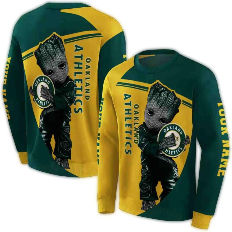 Personalized Oakland Athletics Groot AOP Sweatshirt 1