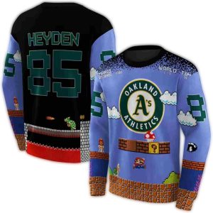 Personalized Oakland Athletics Mario All Over Print Sweatshirt