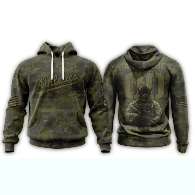 Personalized Oakland Athletics Military Appreciation Month AOP Hoodie 1
