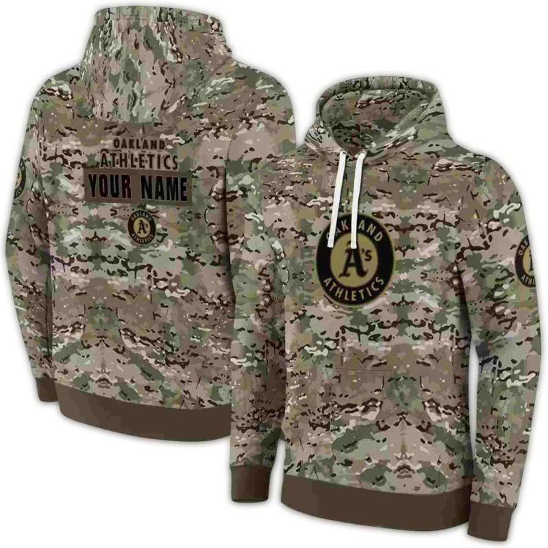 Personalized Oakland Athletics Military Style AOP Hoodie 1