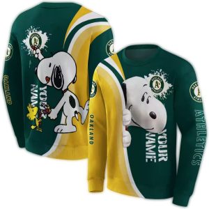 Personalized Oakland Athletics Peeking Snoopy All Over Print Sweatshirt