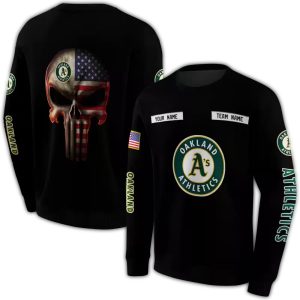 Personalized Oakland Athletics Punisher Skull All Over Print Sweatshirt