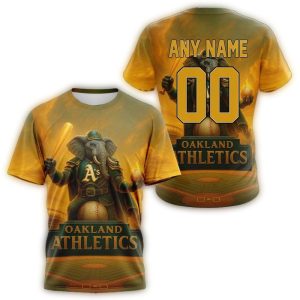 Personalized Oakland Athletics Realistic All Over Print T Shirt