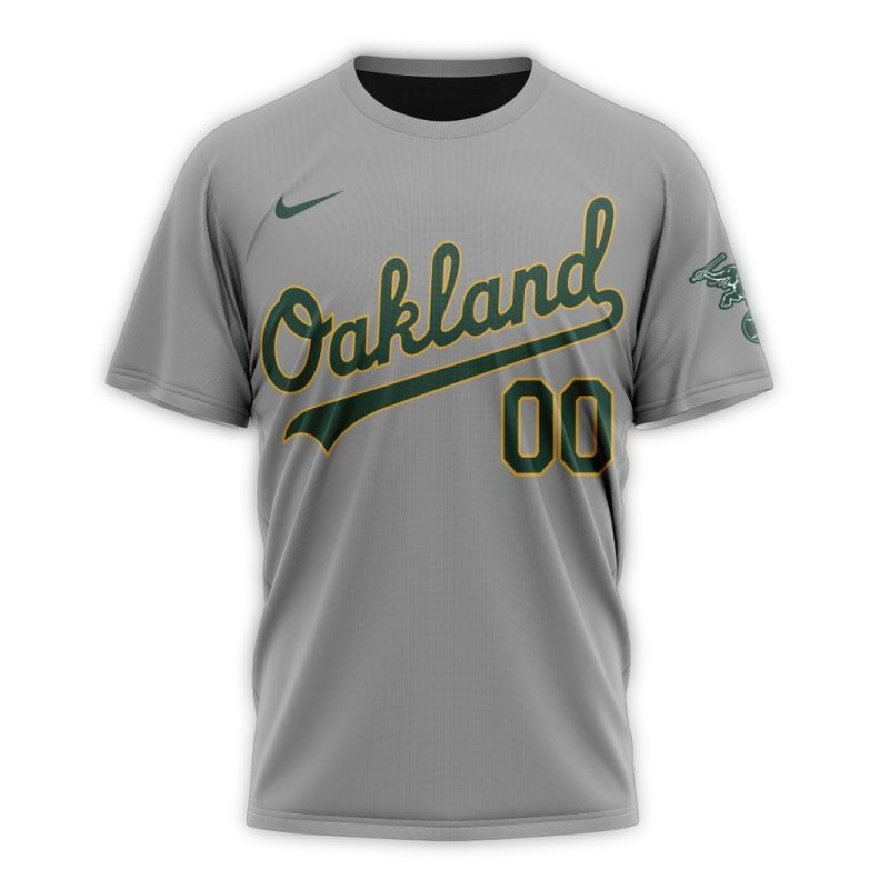 Personalized Oakland Athletics Road Kits 2024 AOP T Shirt 1