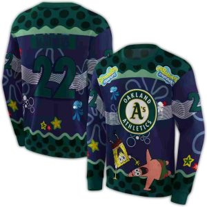 Personalized Oakland Athletics Sponge Bob Patrick Star All Over Print Sweatshirt
