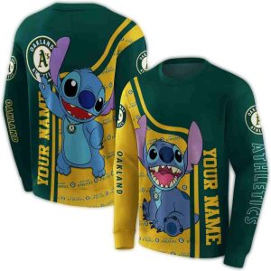 Personalized Oakland Athletics Stitch All Over Print Sweatshirt
