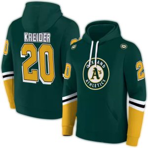 Custom Oakland Athletics Striped All-Over Print Hoodie For Fans