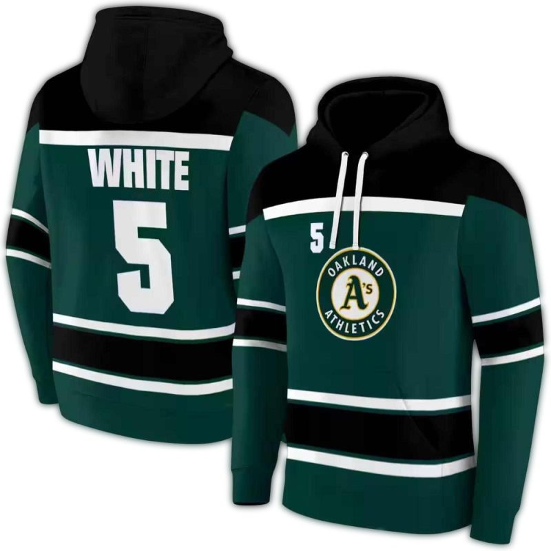 Personalized Oakland Athletics Striped Pattern AOP Hoodie 1