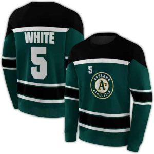 Personalized Oakland Athletics Striped Pattern All Over Print Sweatshirt
