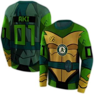 Custom Oakland Athletics Superhero Armor All-Over Print Hoodie