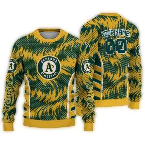 Personalized Oakland Athletics Swirl Flow Sweatshirt For Fans