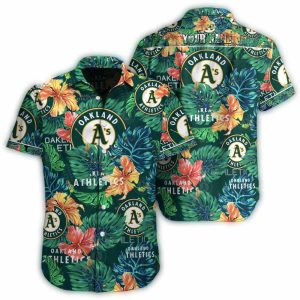 Custom Oakland Athletics Tropical Blossom Hawaiian Shirt For Fans