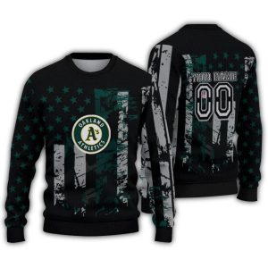 Personalized Oakland Athletics Vintage Usa Flag Sweatshirt For Fans