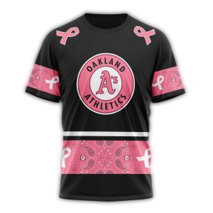 Personalized Oakland Athletics We Wear Pink Breast Cancer All Over Print T Shirt