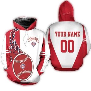 Custom Philadelphia Phillies Fireball All-Over Print Hoodie for Fans