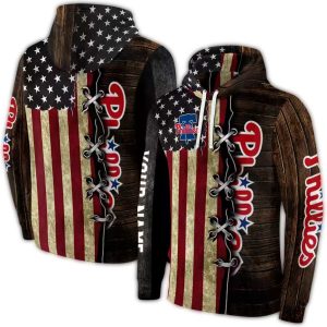 Personalized Philadelphia Phillies American Pride All Over Print Hoodie