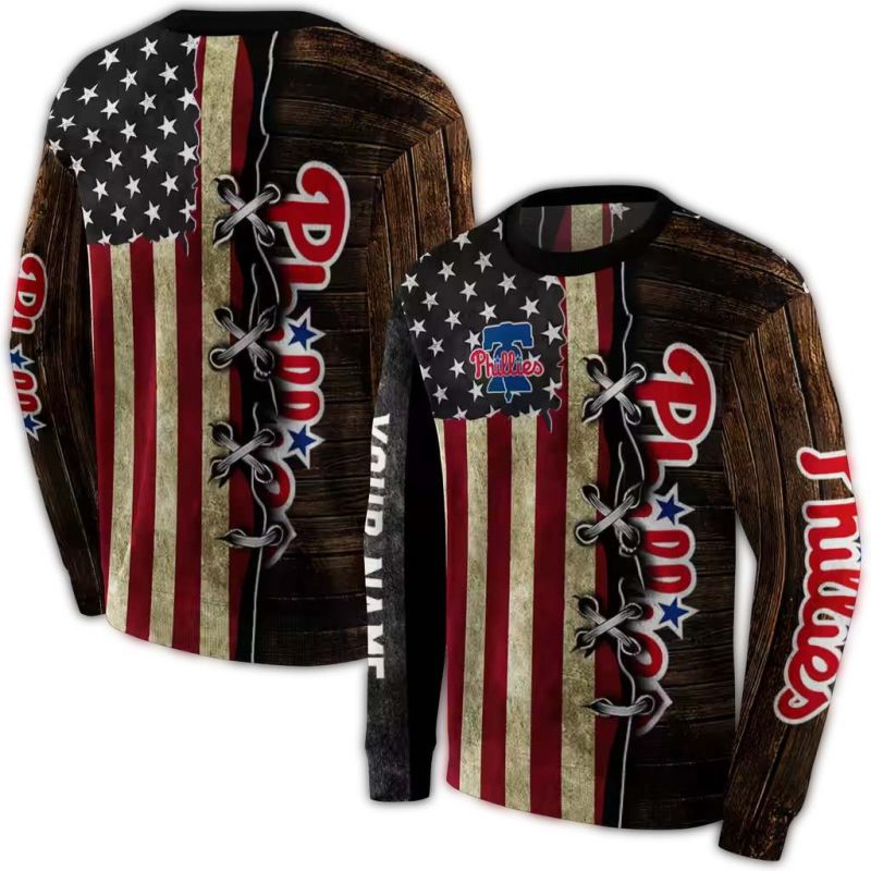Personalized Philadelphia Phillies American Pride AOP Sweatshirt 1