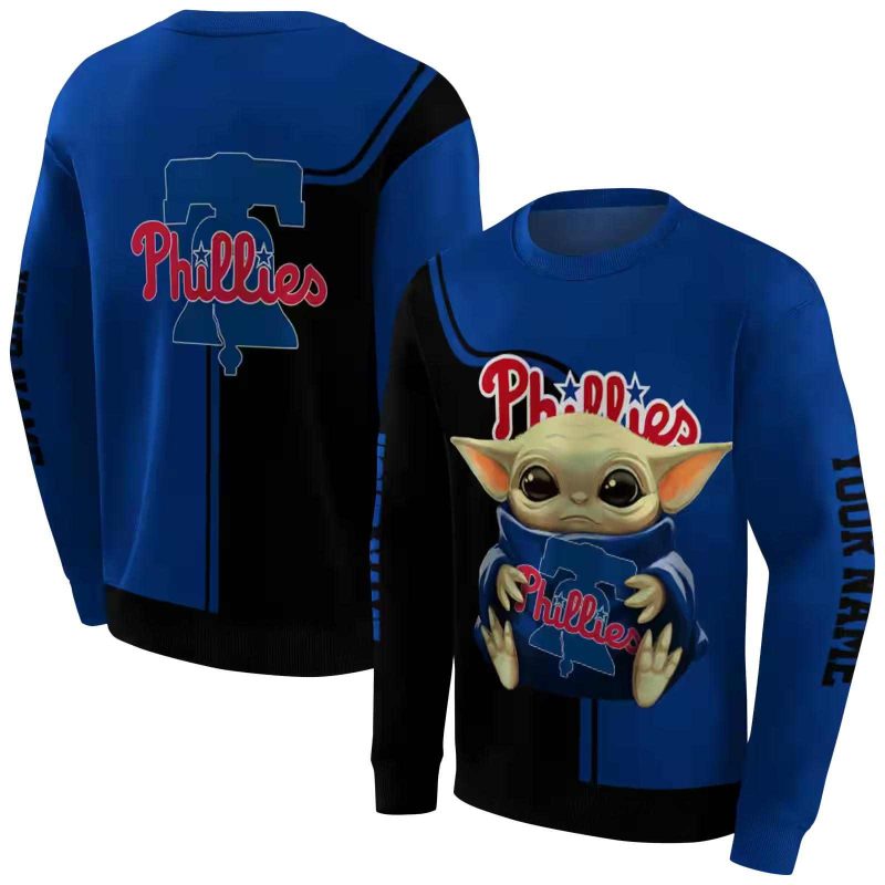 Personalized Philadelphia Phillies Baby Yoda AOP Sweatshirt 1