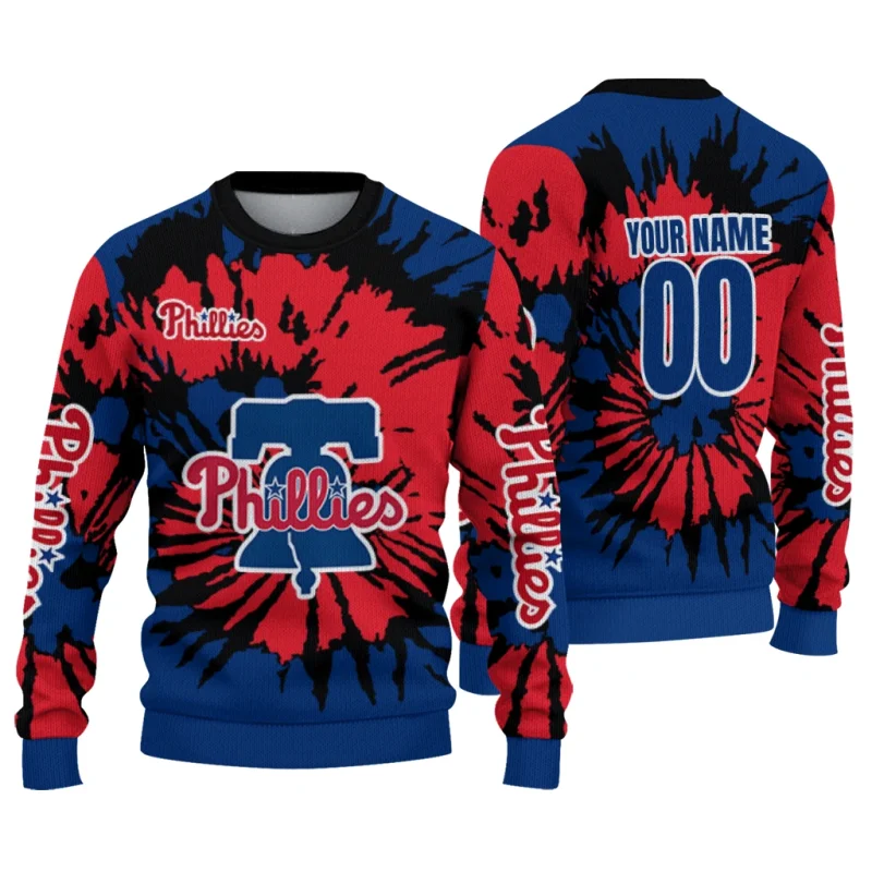 Personalized Philadelphia Phillies Burst Swirl Ugly Sweater 1