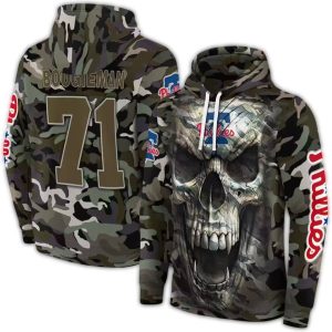 Personalized Philadelphia Phillies Camo Skull All Over Print Hoodie