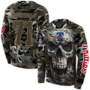 Personalized Philadelphia Phillies Camo Skull All Over Print Sweatshirt
