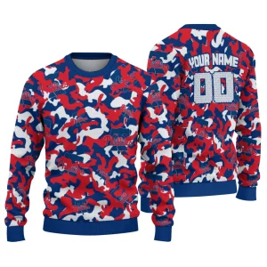 Personalized Philadelphia Phillies Camouflage Motif Ugly Sweater