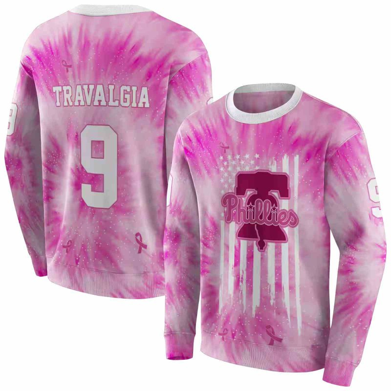 Personalized Philadelphia Phillies Cancer Support Pink AOP Sweatshirt 1