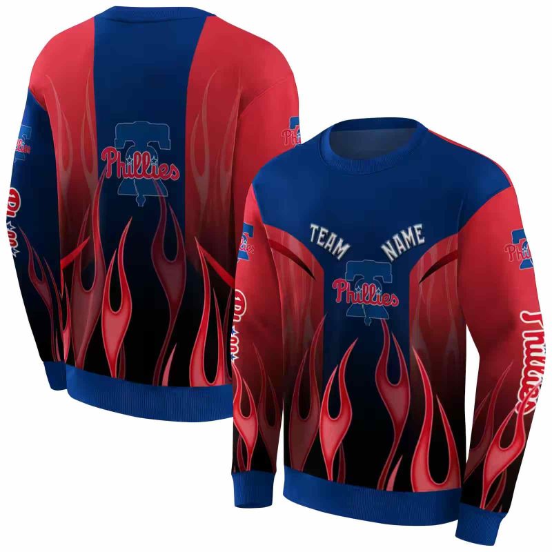Personalized Philadelphia Phillies Flame AOP Sweatshirt 1