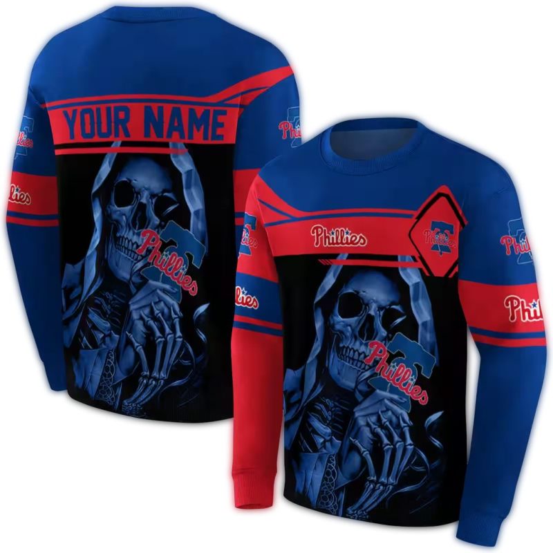 Personalized Philadelphia Phillies Grim Reaper AOP Sweatshirt 1
