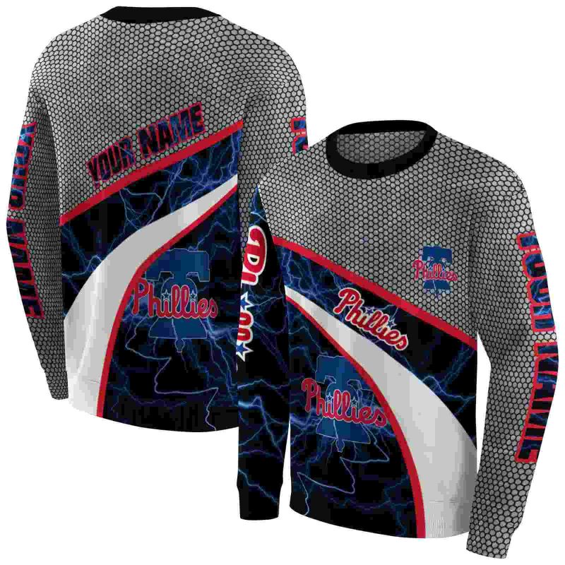 Personalized Philadelphia Phillies Hexagonal Mesh AOP Sweatshirt 1