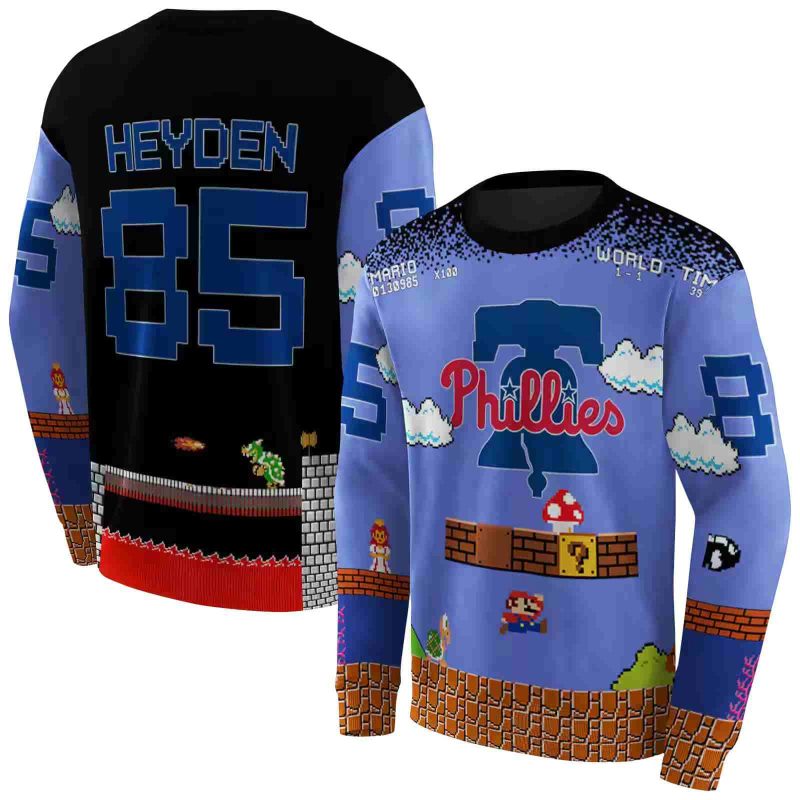 Personalized Philadelphia Phillies Mario Blue AOP Sweatshirt 1